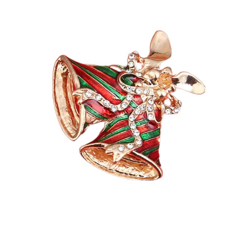 Korean Style Christmas Brooch Badge Christmas Tree Brooch Daily Enamel Rhinestone Brooches  Daily