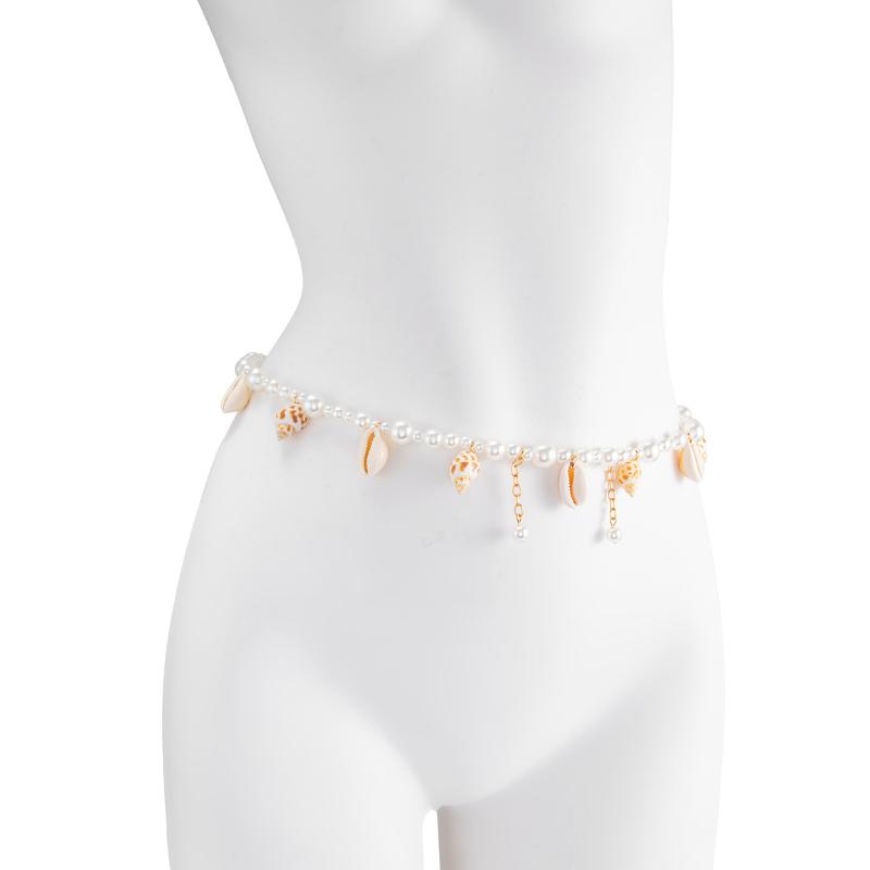 Bohemian Pearl Belly Chain Beach Waist Chain For Women Summer Beach Outfit Jewelry Accessory