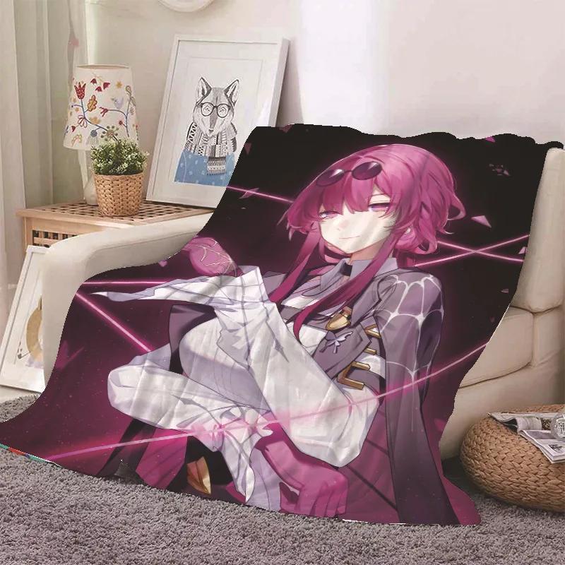 Anime Honkai Star Rail Kafka Flannel Blanket Cute Cartoon Printed Warm Soft Throw Blankets for Home Bedding Decor 75X95CM