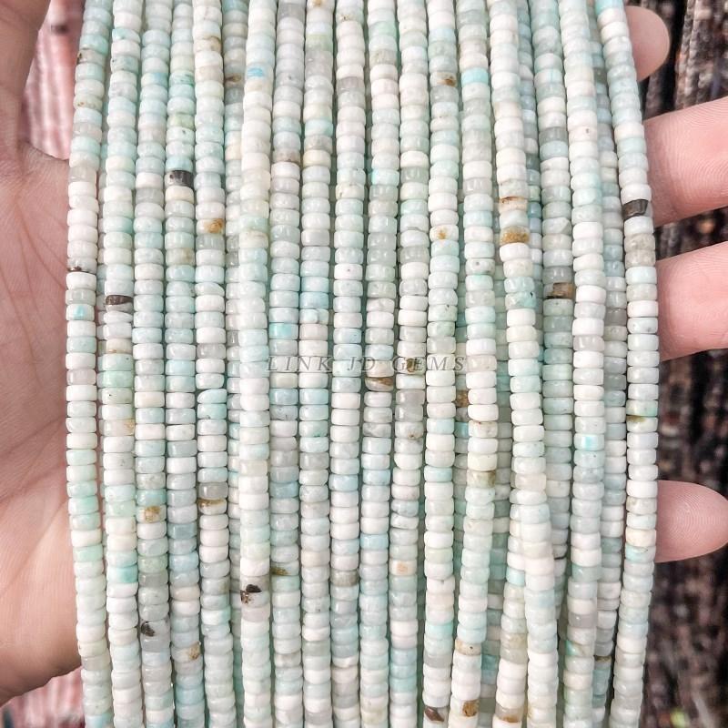 4x2mm Natural Pink Opal Turquoise Jasper Rondelle Beads Cylinder Flat Loose Spacer Bead For Jewelry Making Diy Bracelet Necklace