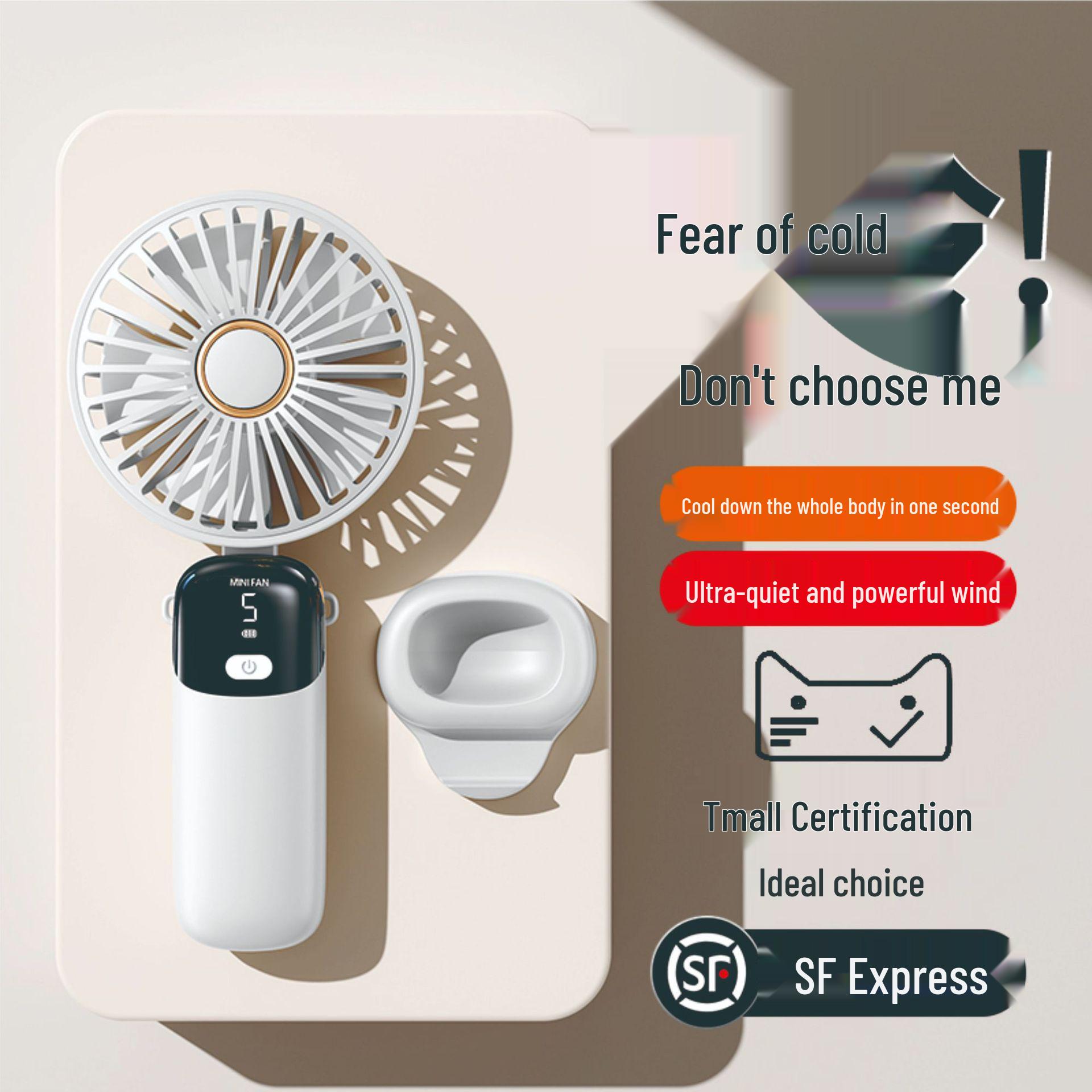 Portable USB Rechargeable Mini Fan: Strong, Silent, Neck Hanging for Outdoors & Students