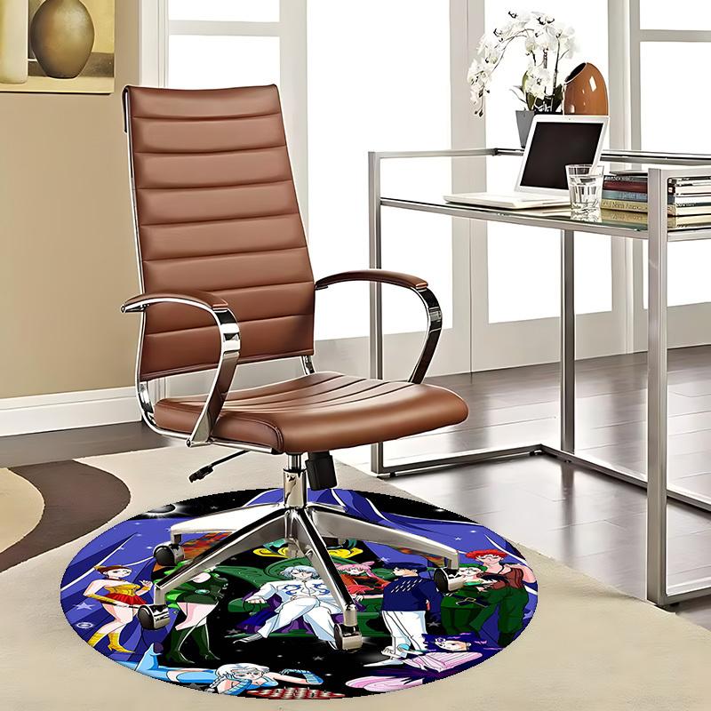 

1pc Anime Cartoon Design Round Carpet - Office Chair Mat, Non-Slip Rug for Home Decor, Living Room, Bedroom, Game Room, Dormitory, Birthday Gift, All 80cm by 80cm