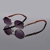 Vintage Oval Sunglasses Men Fashion Retro Metal Rim Gradient Casual Shades Women Trendy Luxury Brand Design Sun Glasses