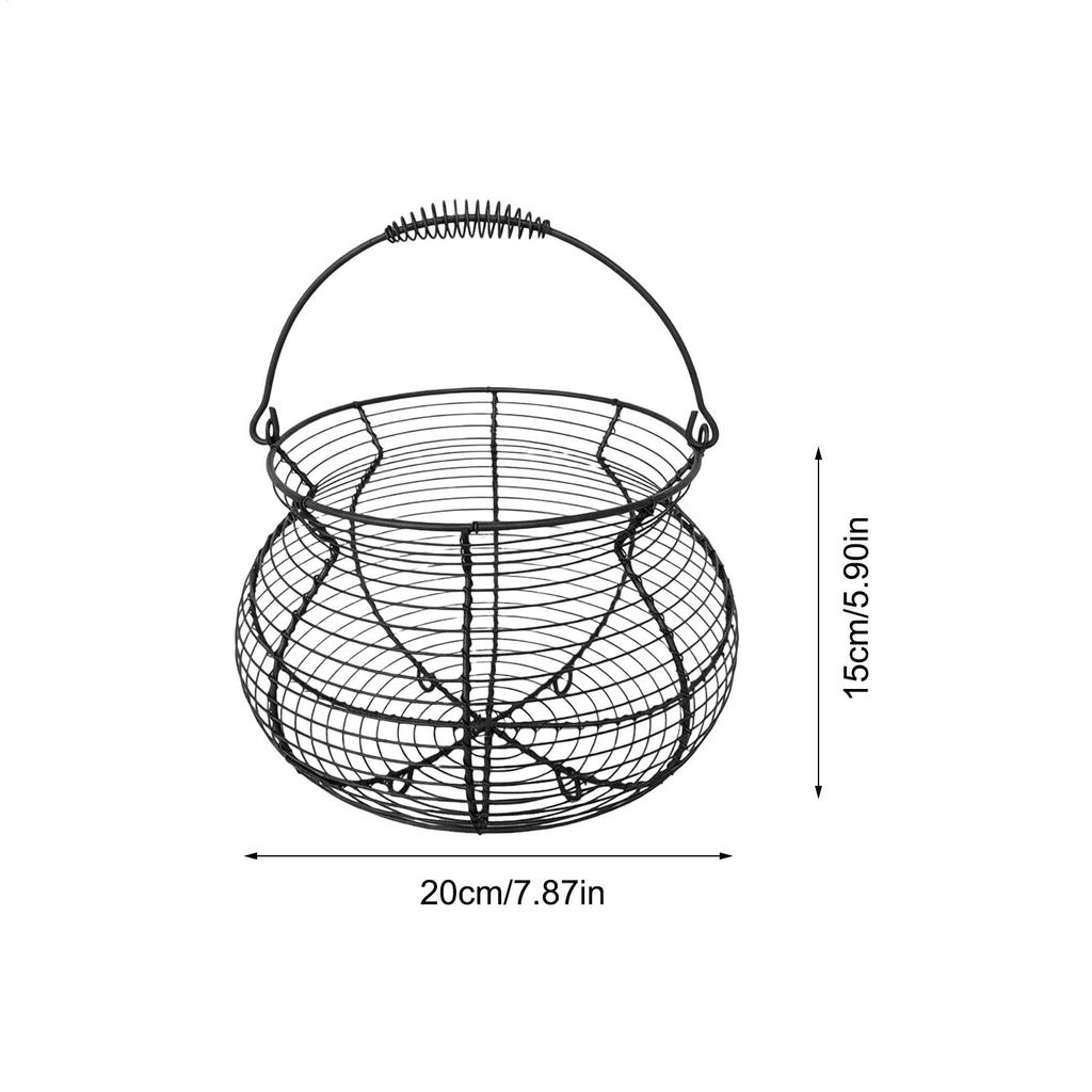 Small Egg Basket Vintage Woven Storage Stand with Handle Counter Egg Holder for Kitchen Picnic Farmhouse Harvest Easter