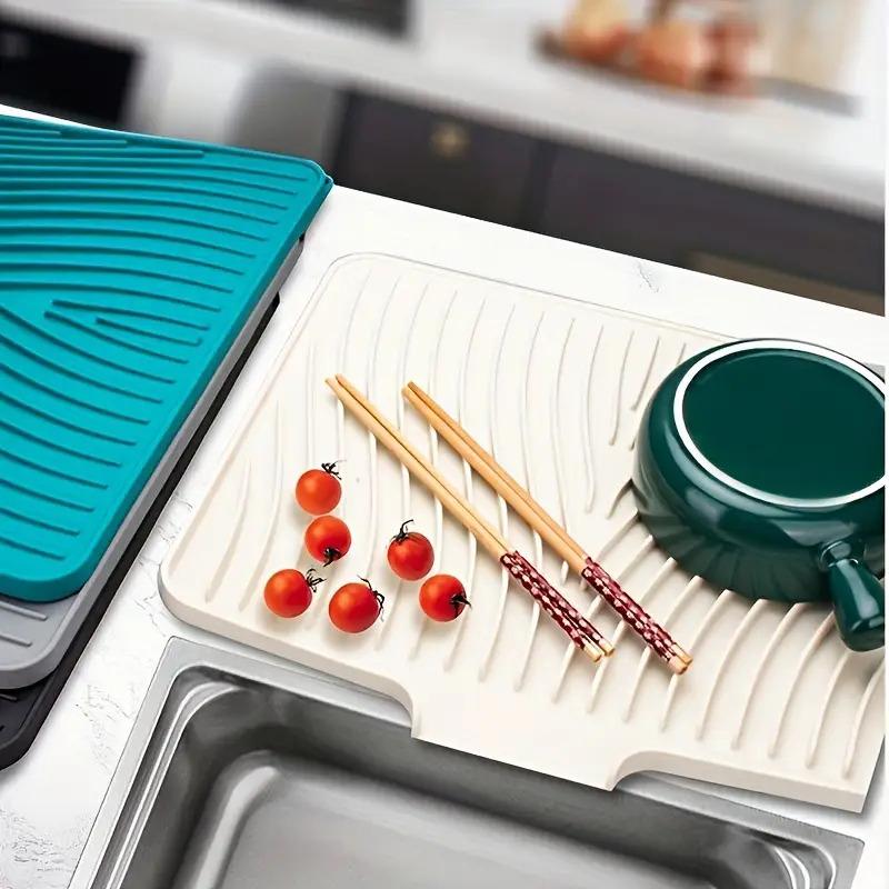 Tappetino Drenante in Silicone, Tappetino Leggero per Asciugare i Piatti, Tappetino Drenante Pieghevole, Sottopentola Antiscivolo Resistente al Calore con Isolamento Termico, Tappetino Drenante per Utensili