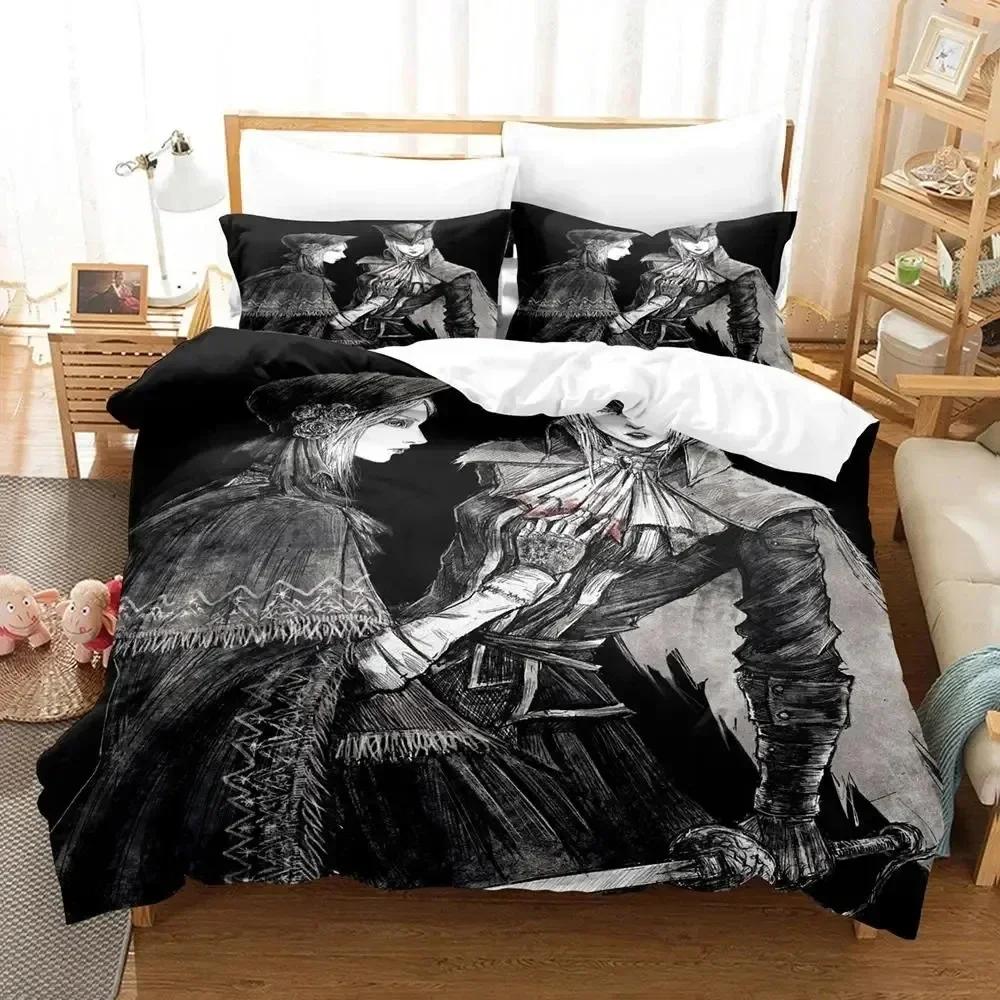 3D Game Lady Maria Bloodborne Bedding Set Printed Bed Set With Pillowcase Bed Duvet Cover Soft Queen King Size Bedclothes Home