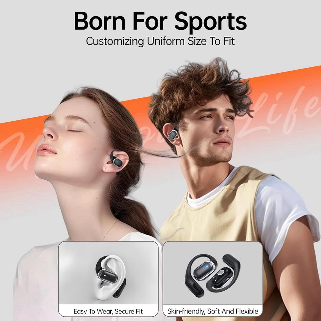 New Open Ear OWS Earphones Bluetooth 5.4 Wireless Headphones HiFi Sound Headset Touch Control TWS Earbuds 60 Hours Playback