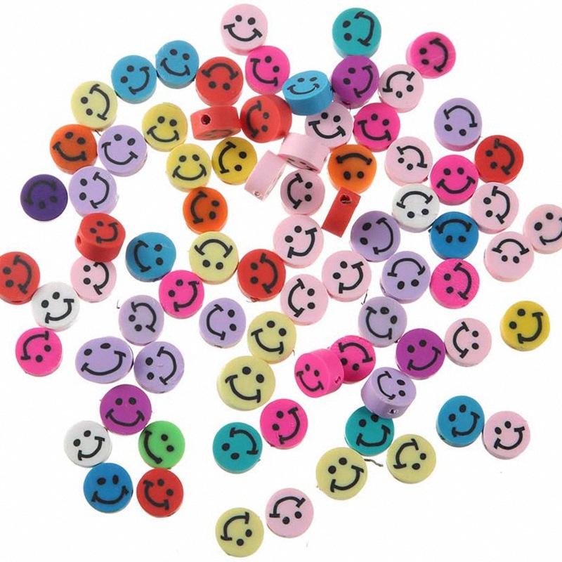 10mm Polymer Clay Beads - Fruit, Animal, Smiley Face Designs for DIY Jewelry Accessories