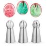 3pcs/set Stainless Steel Cupcake Sphere Ball Shape Icing Piping Nozzles Cake Decorating Tool Pastry Cream Spout for DIY Baking