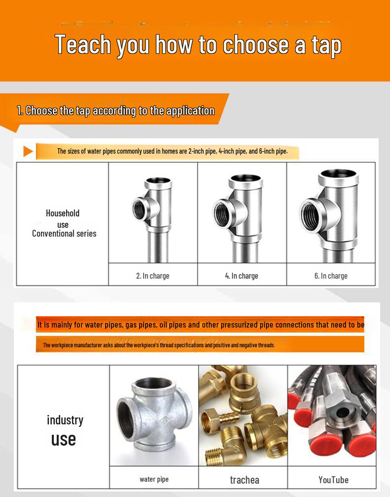 Tiangong Cobalt-Enhanced NPT G1/4-1/2 Water Pipe Thread Taps