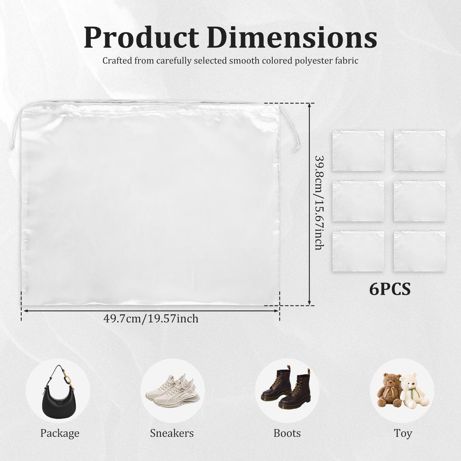 

6Pcs Handbag Dust Bag Silk Drawstring Storage Bag Portable Travel Breathable Dustproof Bag for Purse Backpack Sneaker Boot Toy