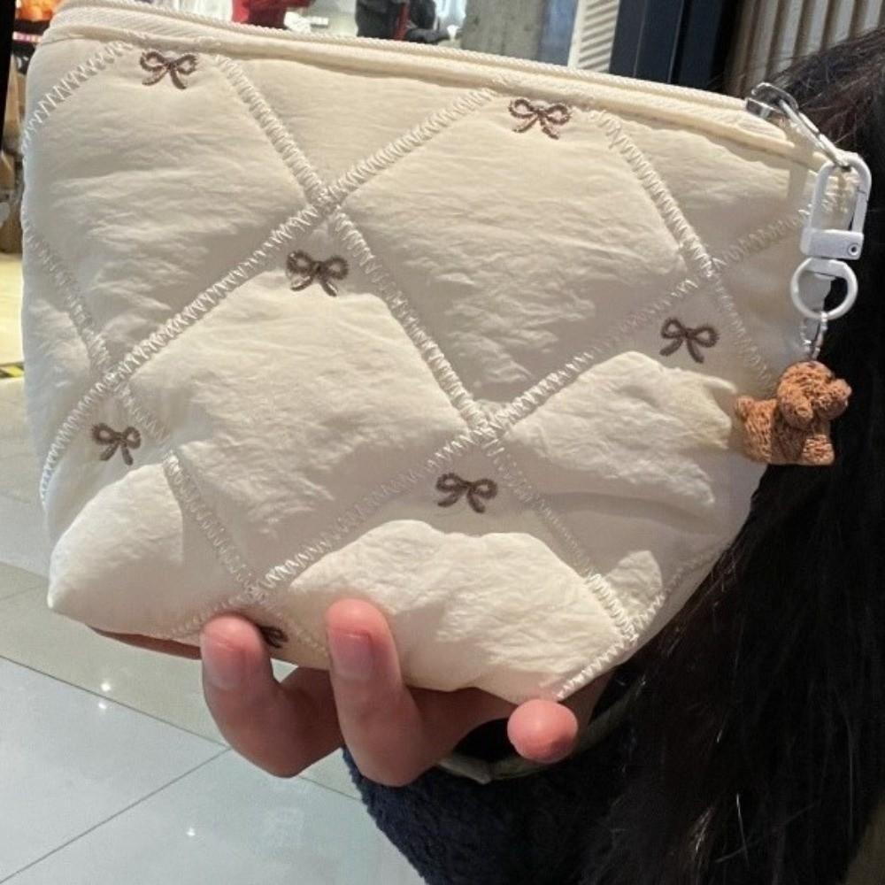 with Zipper Makeup Bag Cute Bow Jewelry Storage Bag Creative Cosmetic Bag  Daily Use