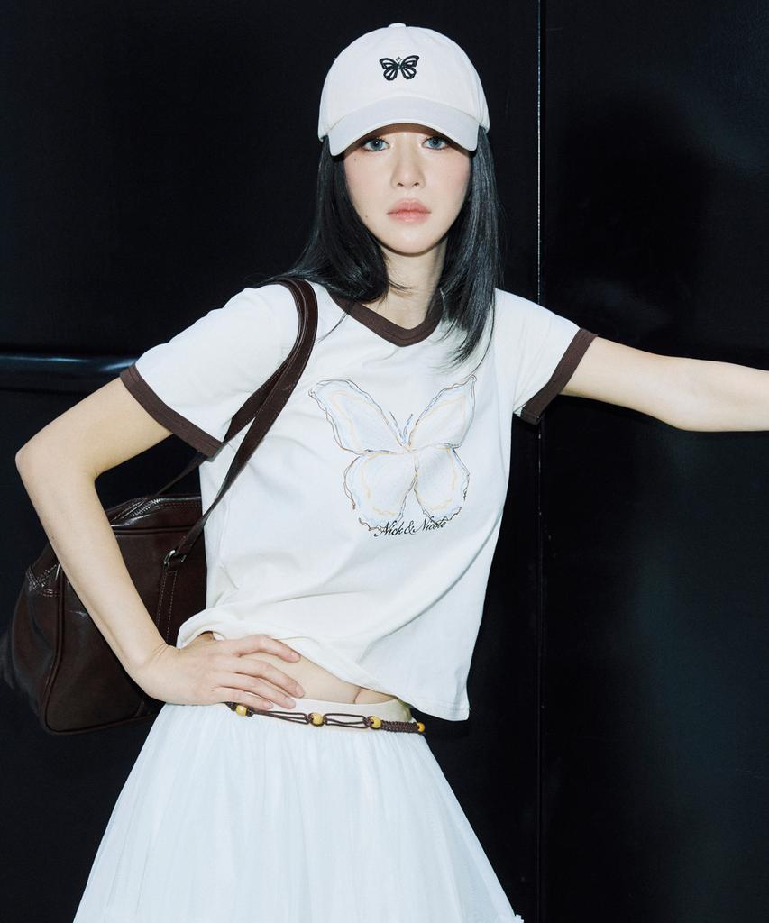 Nigaennikol Mini Butterfly Blink Ball Cap_Light Beige