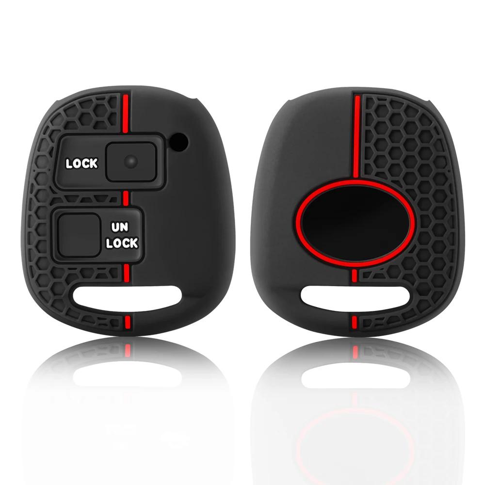 2 3 Knappar Silikon Bilnyckelfodral Skydd Skal För TOYOTA CAMRY RAV4 Corolla PRADO YARIS Tarago För LEXUS Skydd Nyckelring