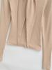 2026 Spring Korean Style Elegant Lace-up Faux Cashmere Long Sleeve Women's Top with Scarf