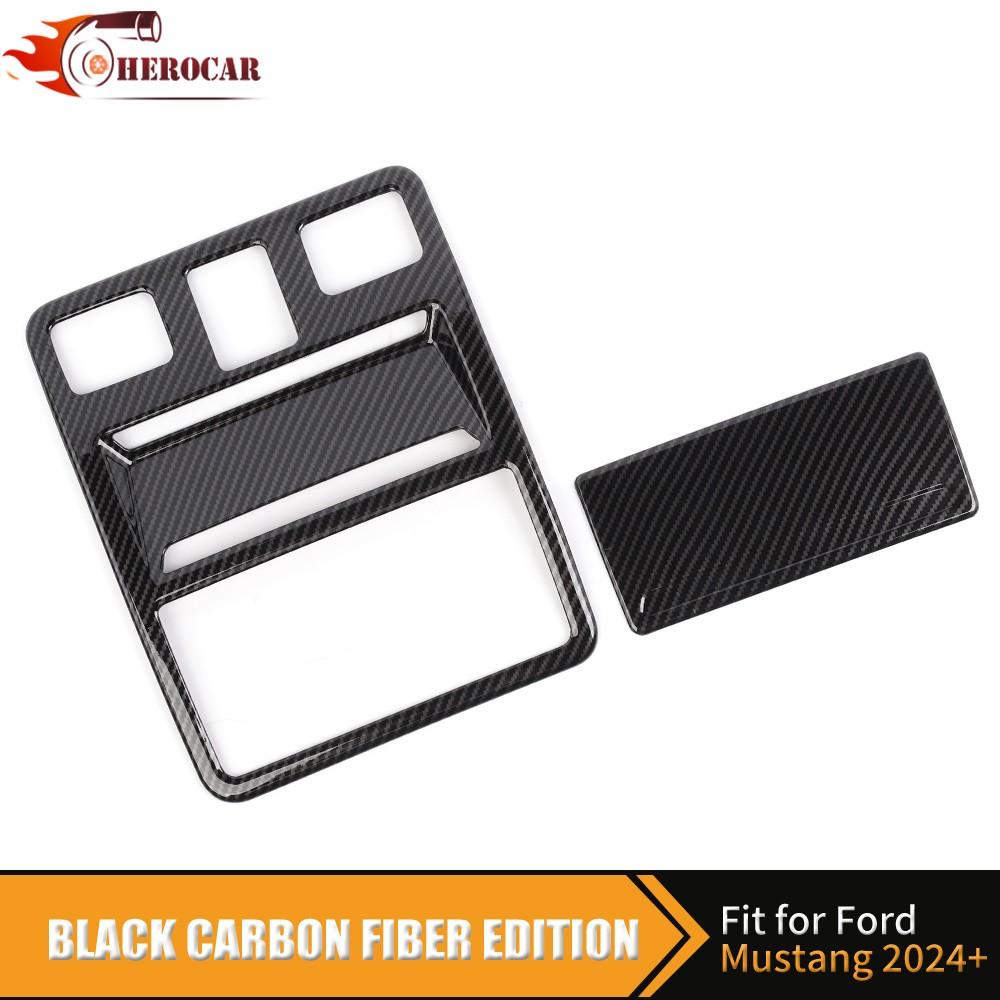 Roof Reading Light Lamp Sticker ABS Carbon Fiber Decal For Ford Mustang 2024 25