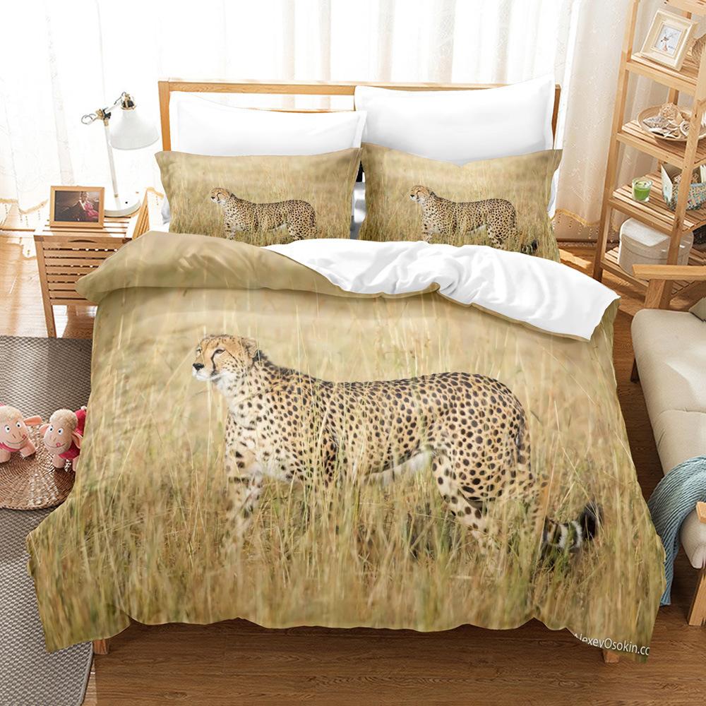 Leopard Pattern Bedding 3D Digital Printing Leopard Three-Piece Set