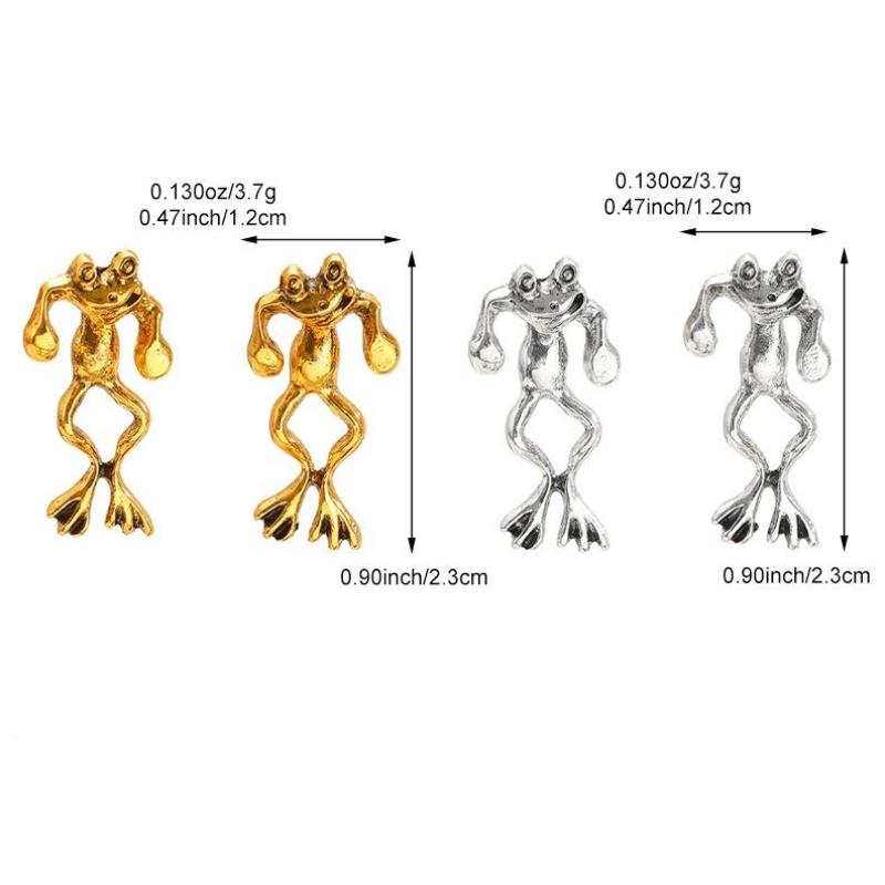 Creativity Three Dimensional Frog Earrings Vintage Personality Animal Frog Earrings Fun Jewelry Accessories Gifts