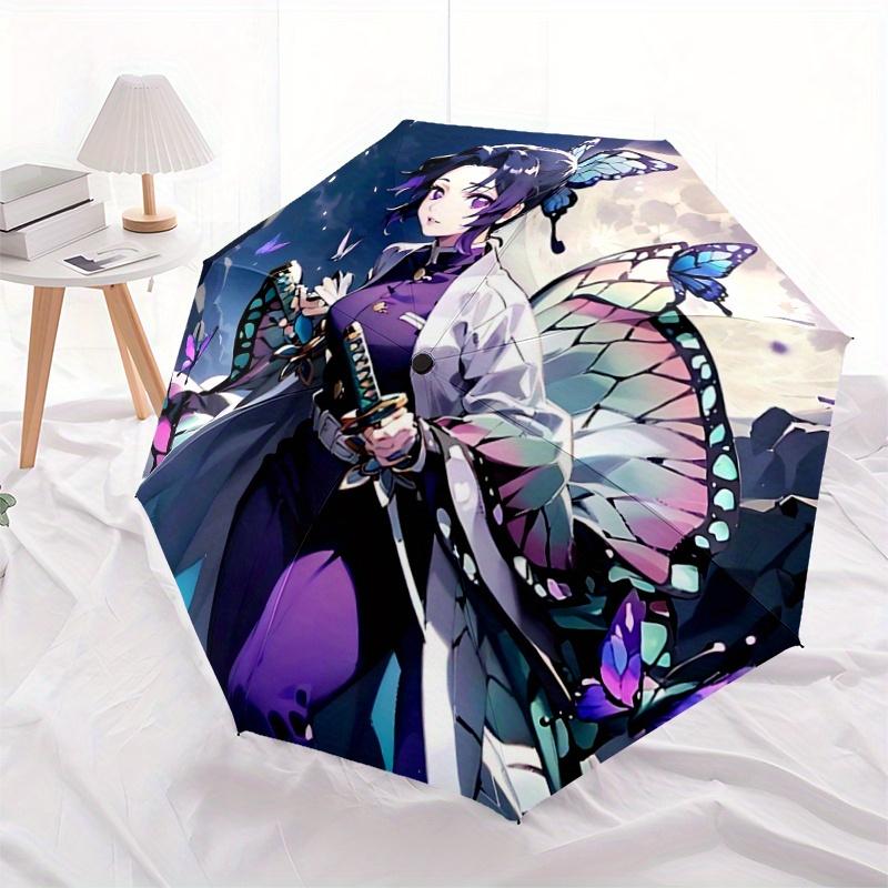 

1pc Butterfly Fantasy Pattern Automatic Umbrella is Fashionable and Good-Looking, a Portable 3-Fold Umbrella, Suitable for Travel and Daily