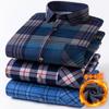 New Plus Size 8XL 7XL 6XL Men's Shirt Autumn Winter Fleece Thickened Warm Long Sleeve Plaid Business Casual Slim-fit Man Clothes