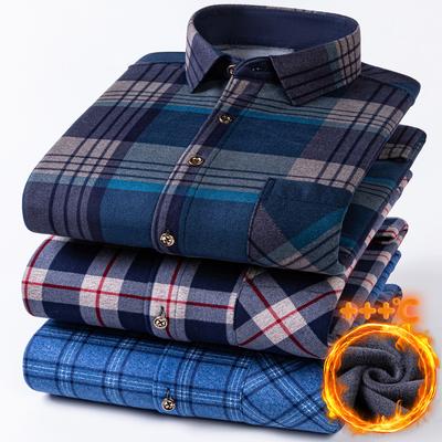 Nueva Camisa para Hombre Tallas Grandes 8XL 7XL 6XL Otoño Invierno Polar Engrosado Cálido Manga Larga Cuadros Informal de Negocios Ajustado Ropa de Hombre