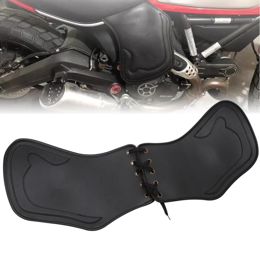 Motorcycle Universal PU Leather Heat Saddle Shield Deflectors For Harley Touring Street Road Glide Dyna Fatboy Softail Sportster