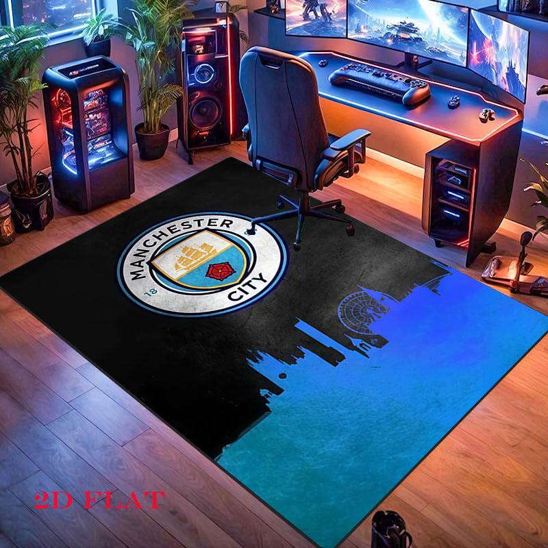 Shiny MCFC Cards Carpet Rug for Living Room Bedroom Home Sofa Decoration,Kids play Nonslip Floor Mat