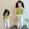 Girls' Summer Sleeveless Set 2026 New Children's Vest Wide Leg Pants Two-piece Set Stylish Baby Summer Clothes
