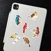 50-Piece Waterproof Azalea Bird Watercolor Stickers for DIY Notebook & Suitcase Decoration