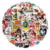 55-Count Waterproof Football & Rugby Cartoon Graffiti Sticker Set for Suitcases & Water Bottles
