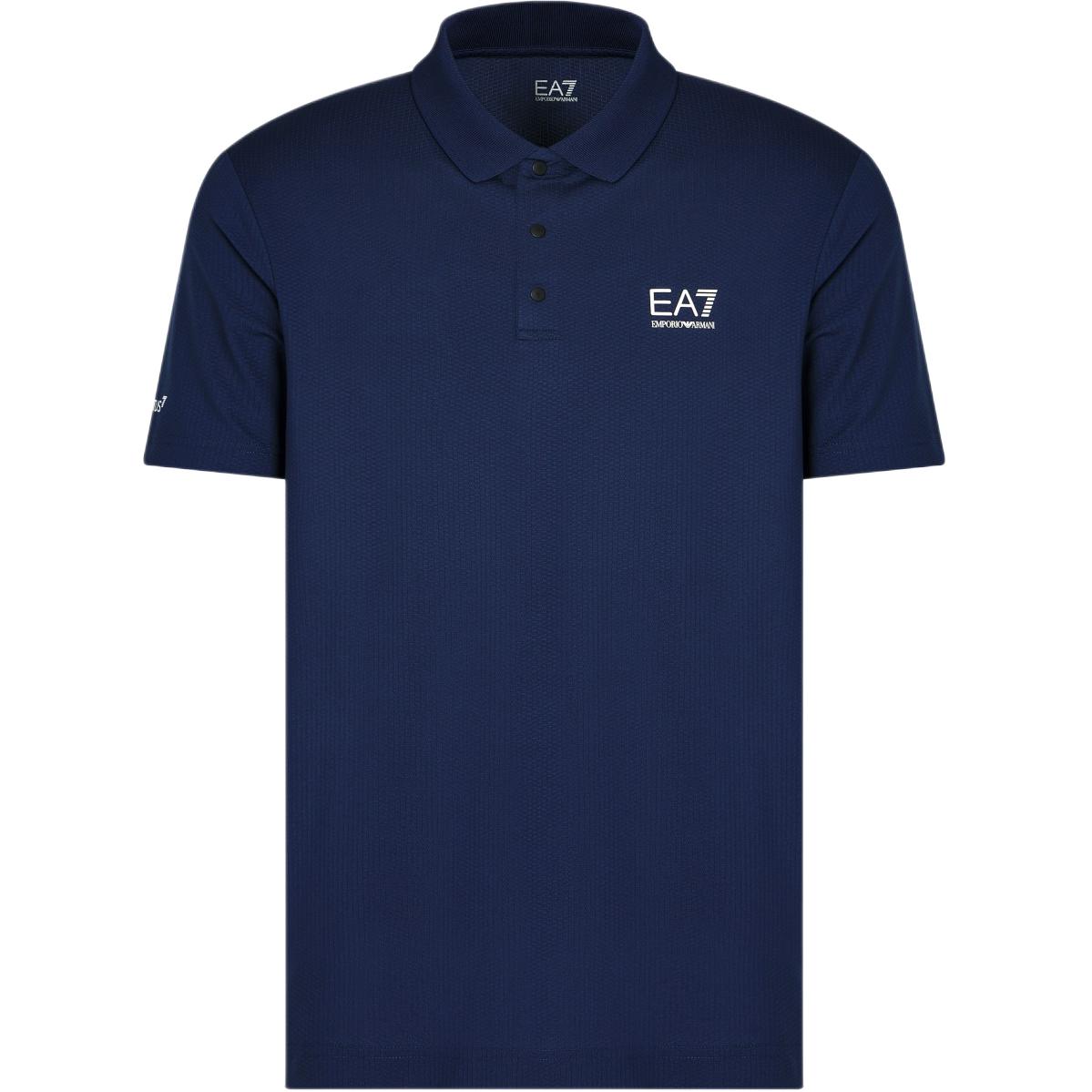 

Emporio Armani Solid Logo Letter Print Button Pullover Short Sleeve Polo Shirt Men polo shirts Navy-Blue 7M000168-AF13755-UB107 XS