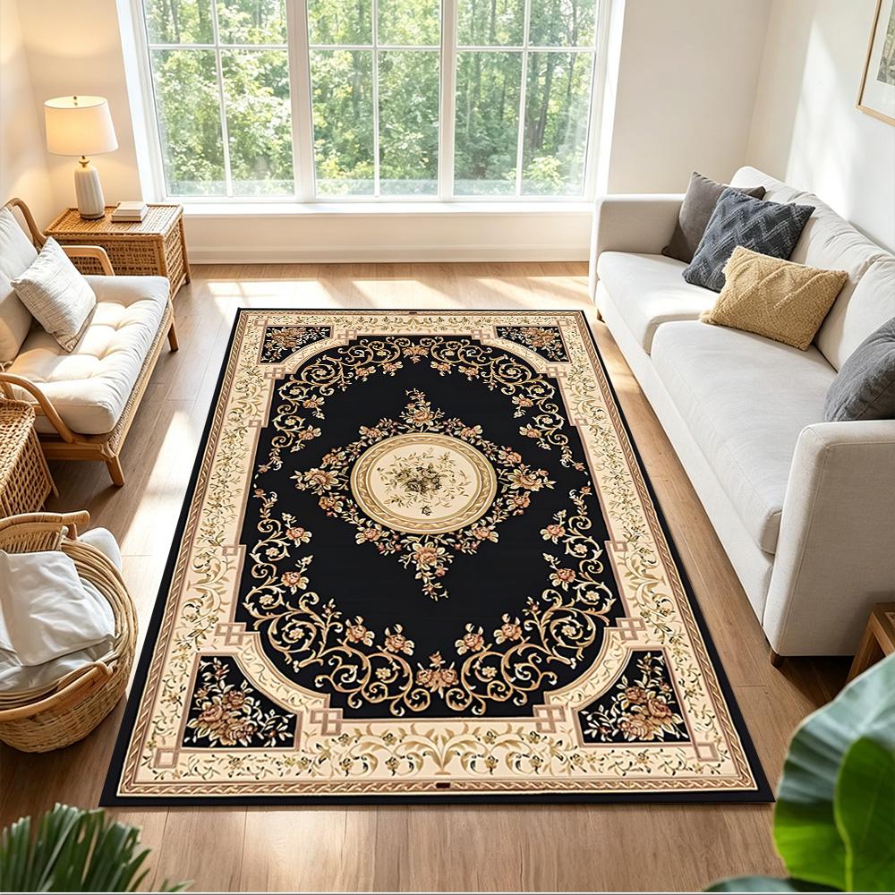 Elegant Floral Pattern Design Non-Slip Home Carpet Design for Office Decor Living Room Gift