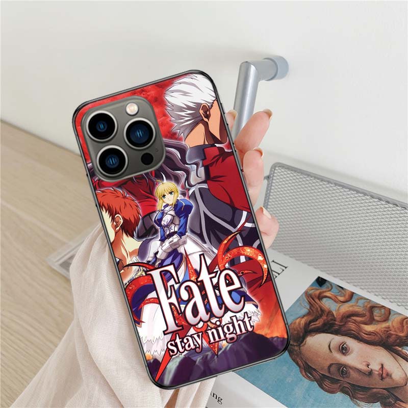 Bilibili F-Fate Stay Night Phone Case For Iphone 17 Air 16 15 Pro Max 14 Plus 16E Coque 13 Pro 12 Mini 11 Clear Cover Silicone C