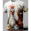 Hip Hop Funny Rooster Print Casual Street Style Summer Men's 3d Printed T-Shirt Sport Outdoor Vacation O Collar Loose Casual