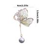 Versatile Butterfly Pearls Accessory Modern Waterdrop Inspired Detailing Sturdy Alloy Brooch for Casual Formal Wear
