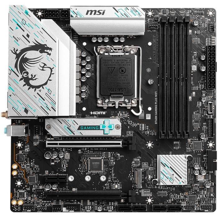 Placa-mãe - MSI - B760M GAMING PLUS WIFI Intel B760 LGA 1700 micro ATX