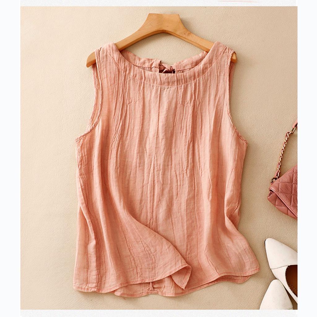 Women's Vest Fashion Casual T-shirt Tops Back Hollow Design Vest Sleeveless T-shirt Outer Wear Inner Wear Bottoming Sling