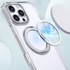 For IPhone 16 Pro Phone Case Transparent Rotating Pivot Magsafe Magnetic Bracket for Apple 15 Protective Case
