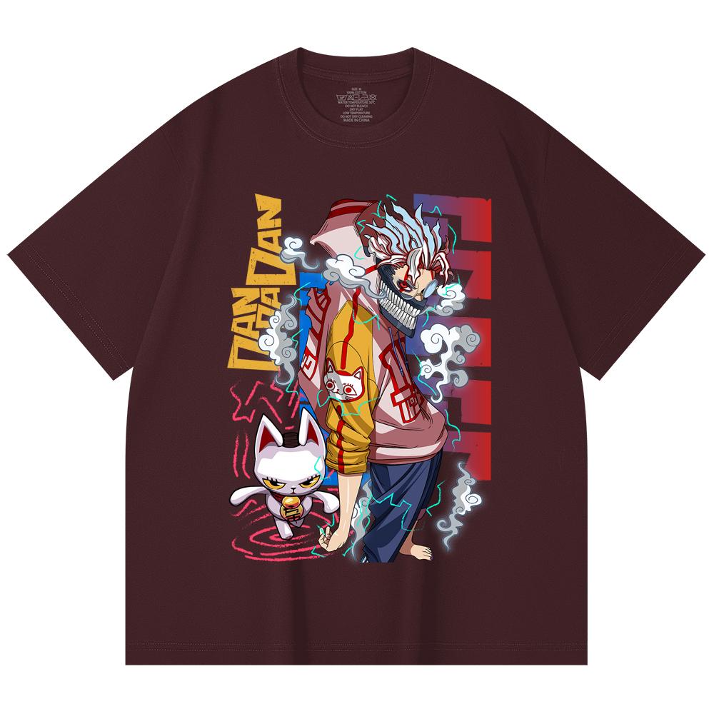 

230 Gsm 100% Cotton Dandadan V25 Okarun Print Unisex Heavy Cotton T Shirt 2XL вина червоного кольору