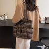 Woolen Plaid Large Bag Women'S Fashion Large Capacity Shoulder Bag Leisure Student Commuter Tote Bag