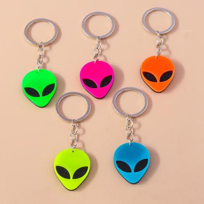 Creative Colorful Resin Alien Keychain Keyring Pendant for Men Women Key Holder Handbag Decor Charm DIY Jewelry Accessories Gift