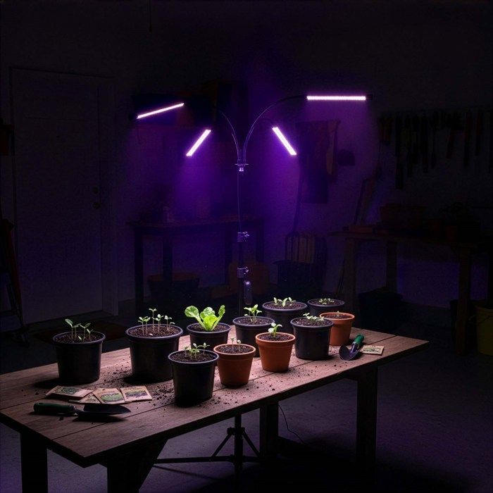 Plant Grow Light with 4 LED Panels for Lighting, Cultivation with Timer, Remote Control, USB