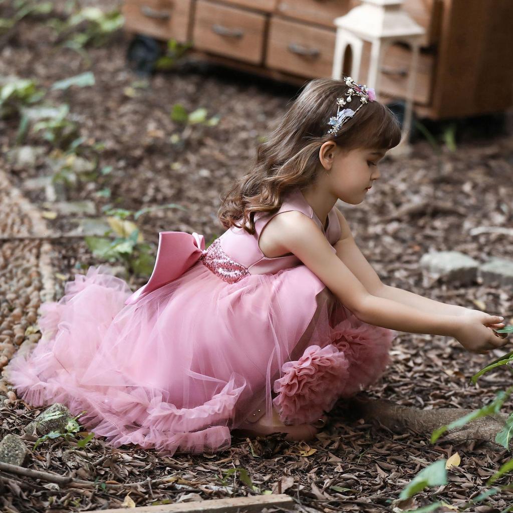 Rochie de Paște pentru fetiță Petrecere de aniversare Rochie de concurs de prințesă pentru fată de flori Boho umflată de vis