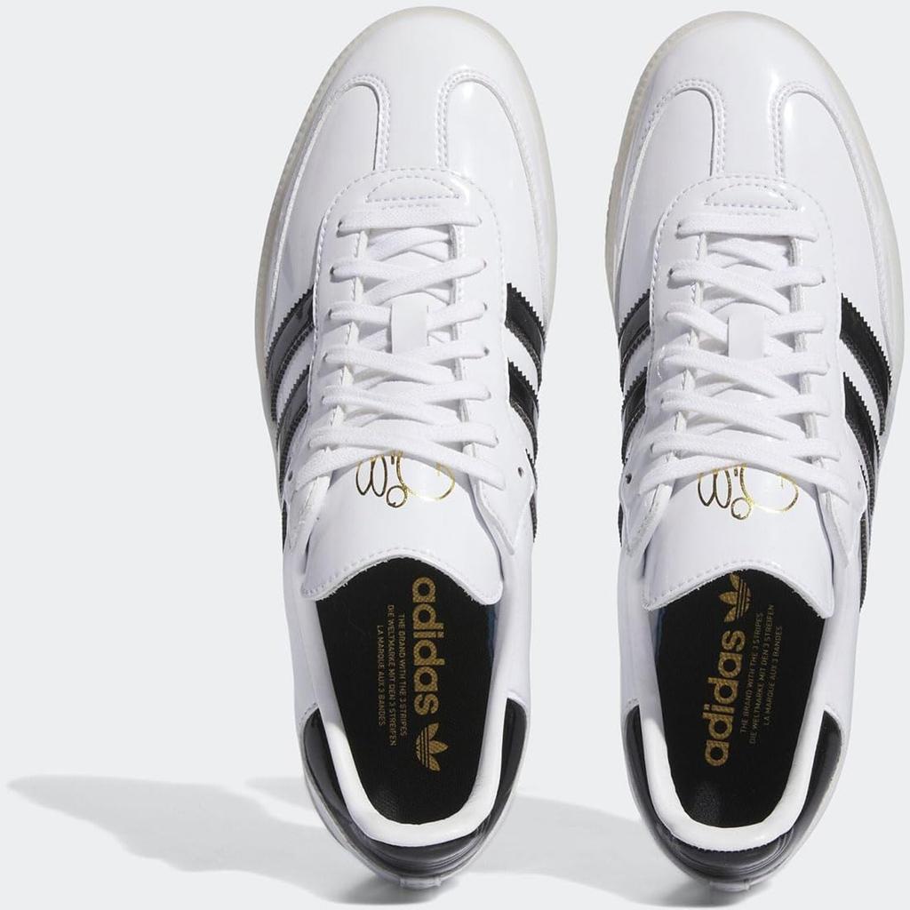 Adidas Dill Samba Patent Leather Size Japan Shoes, White/Core Black/Gold Metallic, IE5158, 27.0cm,