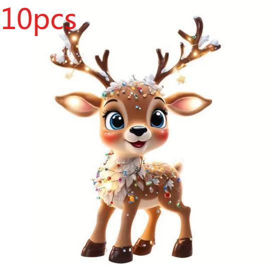 Christmas Decoration Cartoon Elk Christmas Tree Hanging Decoration 2D Flat Acrylic Pendant for Tree Car Window Decoration