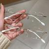 Women Rimless Anti Blue Light Glasses Ultra Light Eyeglasses Diopter 0 To -4.0 Eye Protection Near Sight