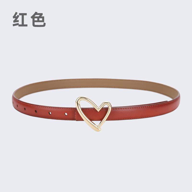Ladies Belt Jeans Decorative Belt Wind Simple Leather Belt Trendy Love Buckle