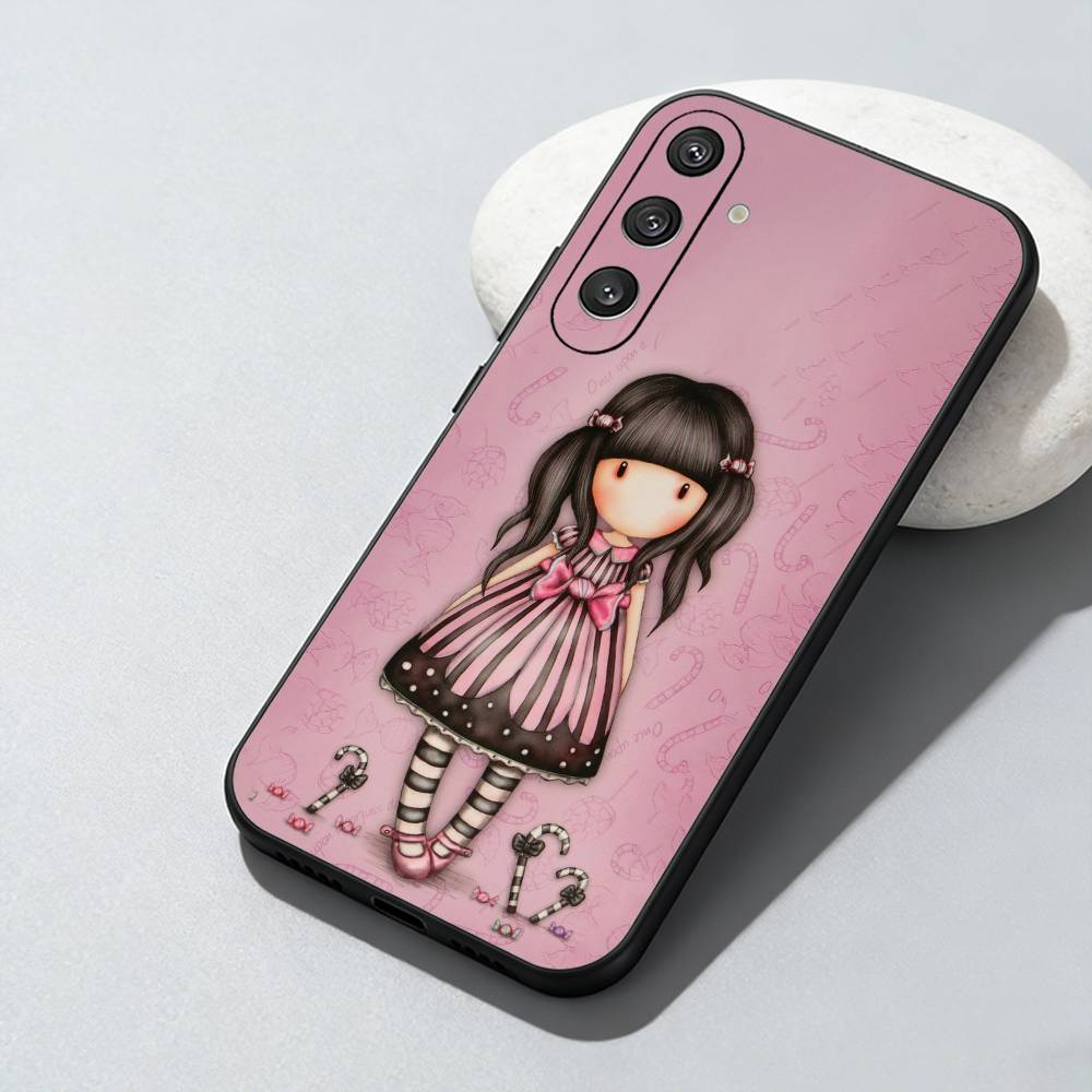 Cute S-santoro G-gorjuss Phone Case For Samsung Galaxy A73,A72,A71,A70,A52,A51 Others Soft Black Cover