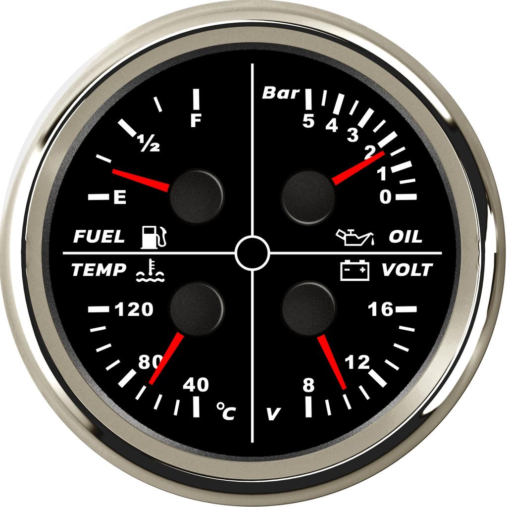 85mm Multifunction Devices 0-80Psi Oil Pressure Gauges 240-33ohm Fuel Level Meters 8-16v Voltmeters Water Temp Gauges for Cars