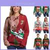 Unisex Mens Womens Ugly Christmas Sweater Santa Claus Warm And Soft Pullover